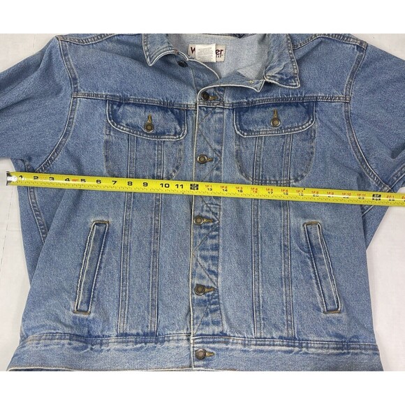 Vintage Wrangler Rugged Wear Jean Jacket XL Mens Denim Trucker Cowboy Western - Picture 11 of 12